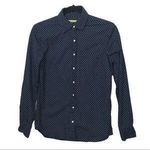 Prince & Fox Blue Polka Dot Long Sleeve Button Up Shirt XS